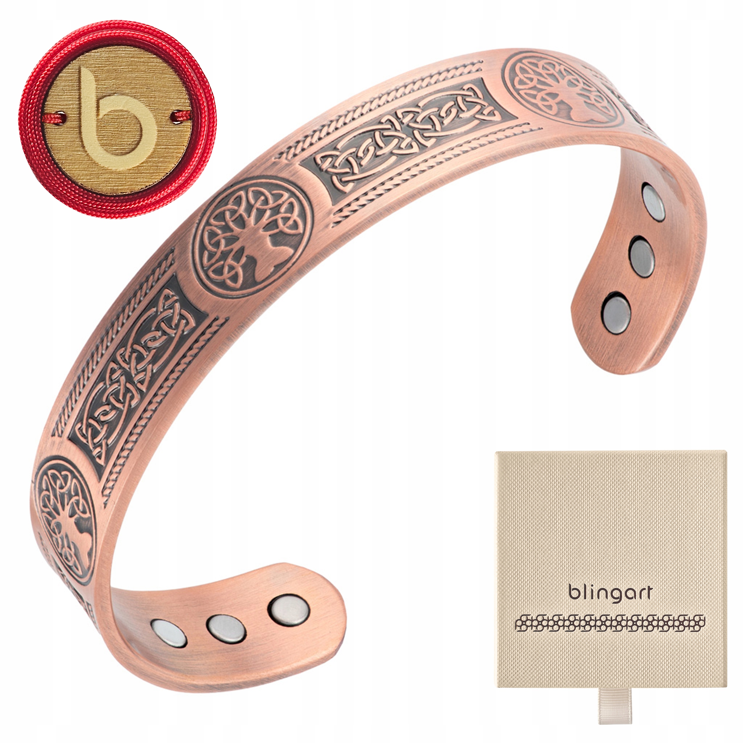 Pánský magnetický Měděný náramek Bangla stromek Yggdrasil Blingart