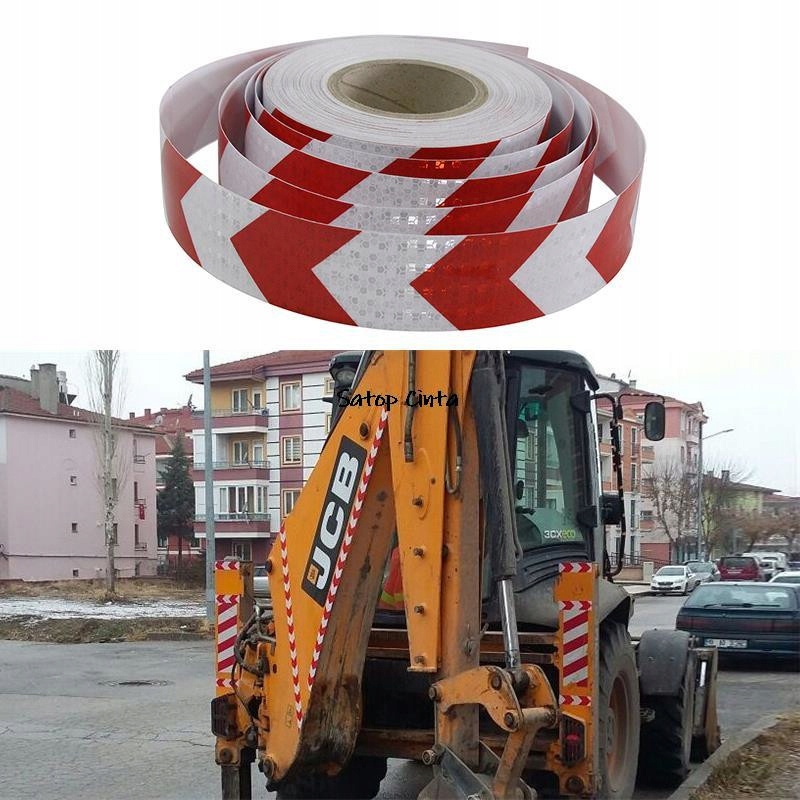 TAŚMA OSTRZEGAWCZA ODBLASKOWA CZERWONO BIAŁA 25m Numer katalogowy producenta TAŚMA CZERWONO BIAŁA 25m