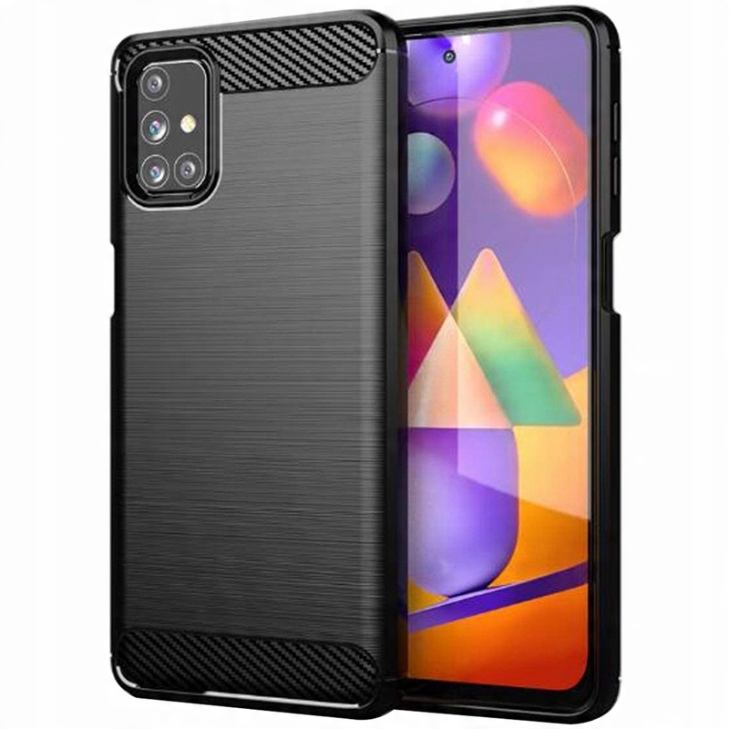 

Etui Pancerne Karbon do Samsung Galaxy M31s +Szkło