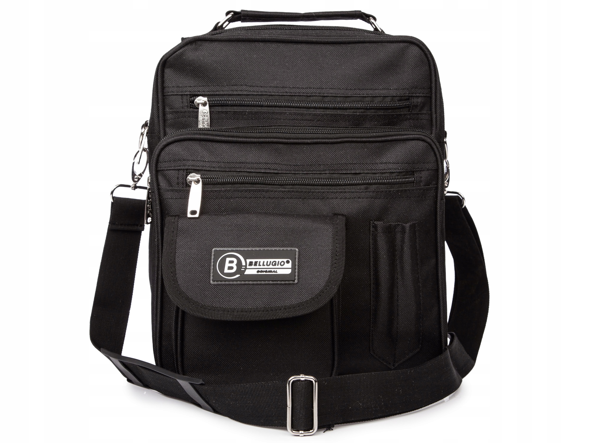 Pionowa saszetka torba męska na ramię miejska listonoszka materiałowa lekka