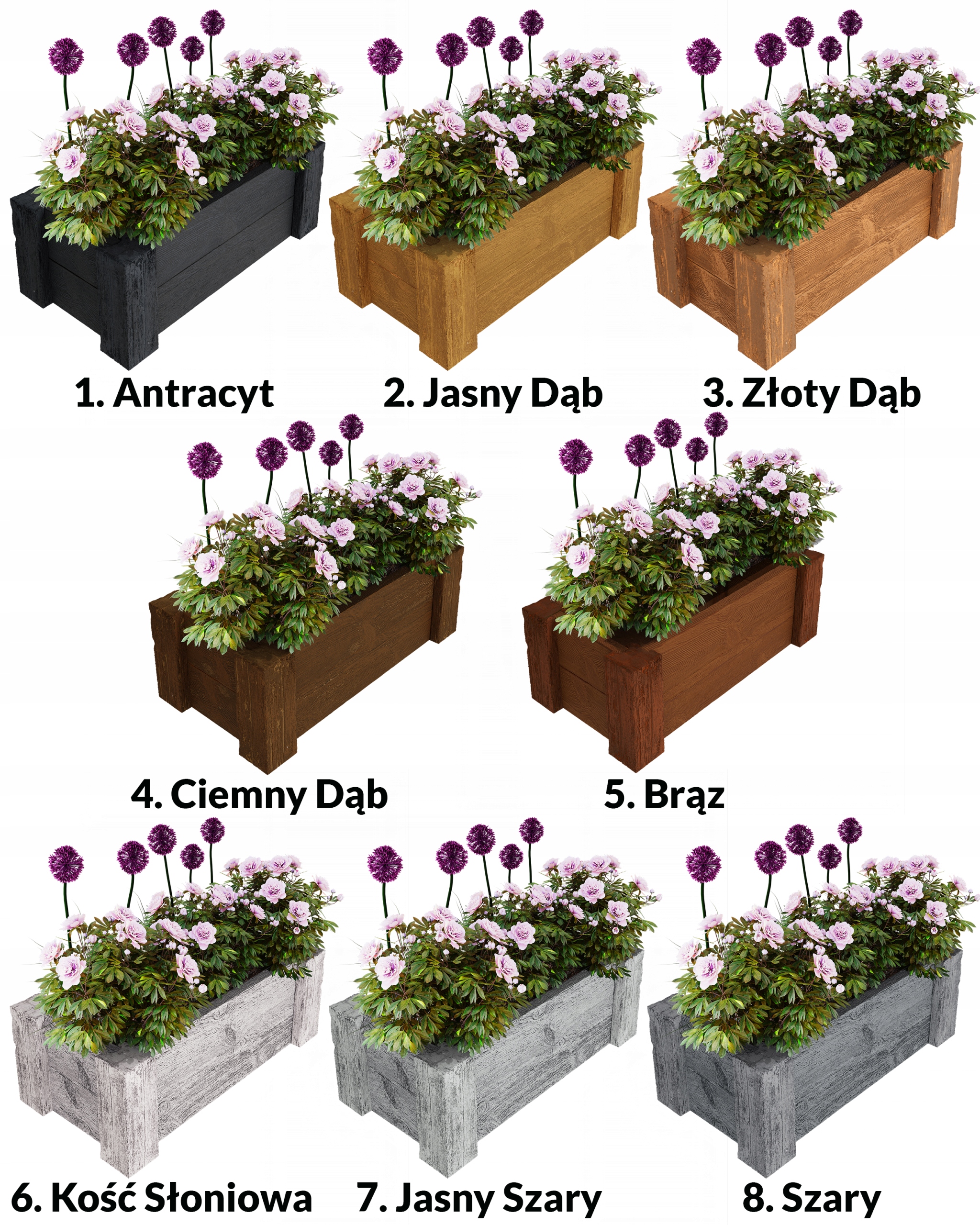 Donica Warzywnik BETONOWA IMITACJA DREWNA Betonowe Deski nr 8C Kod producenta 001