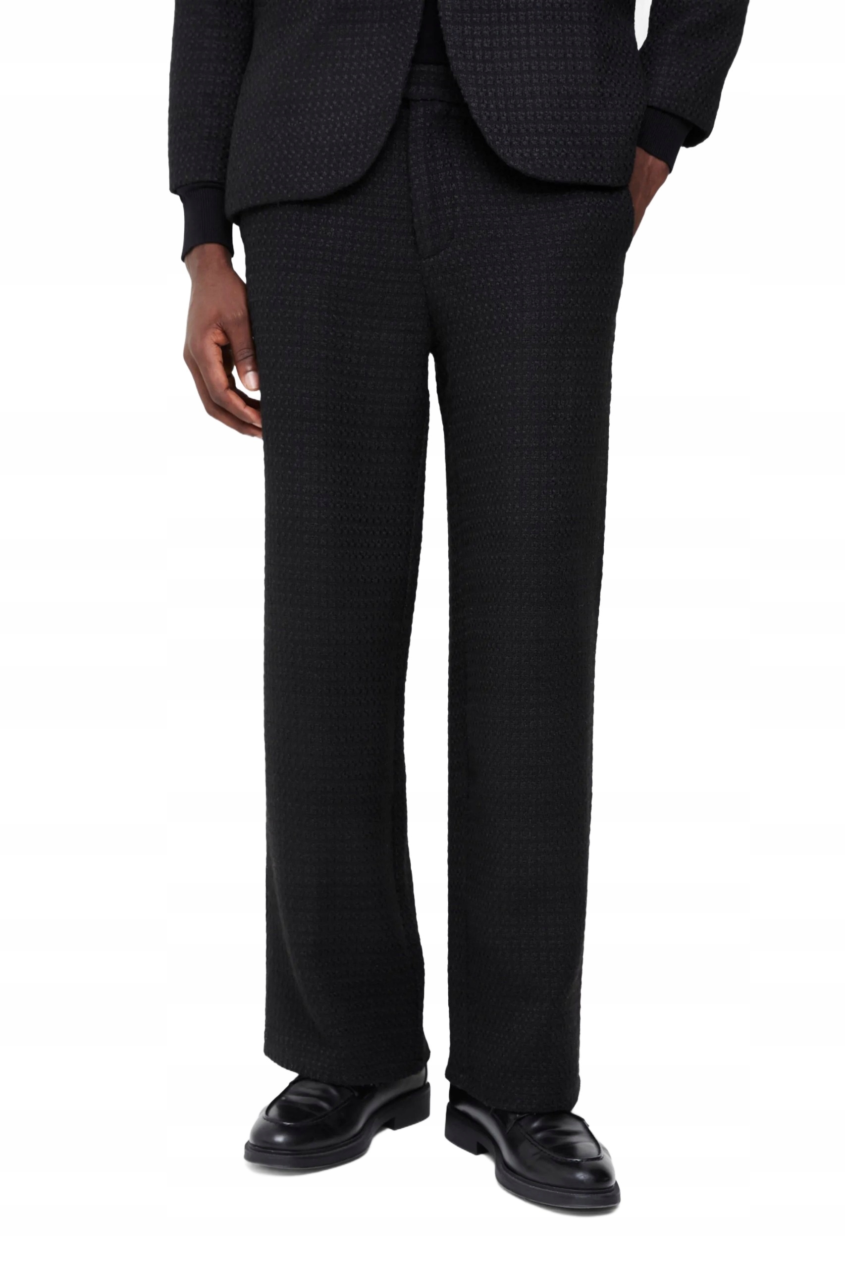 Boohooman Černé Elegantní Pánské Kalhoty Jednoduché S Texturou 32 Z3A