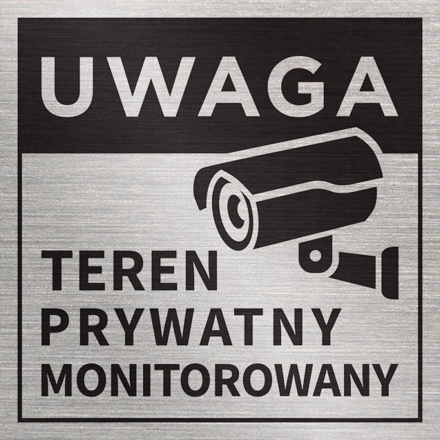 Tabliczka TEREN PRYWATNY MONITOROWANY 20x20 cm