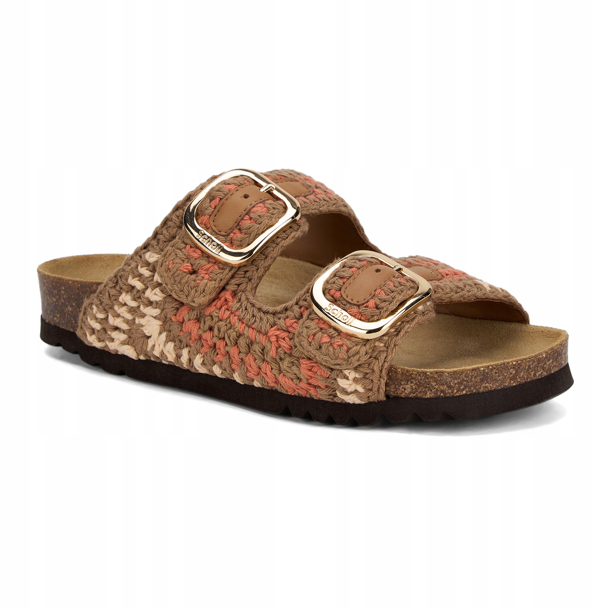Klapki damskie Scholl Noelle Crochet bude/light brown/cognac 36 Eu