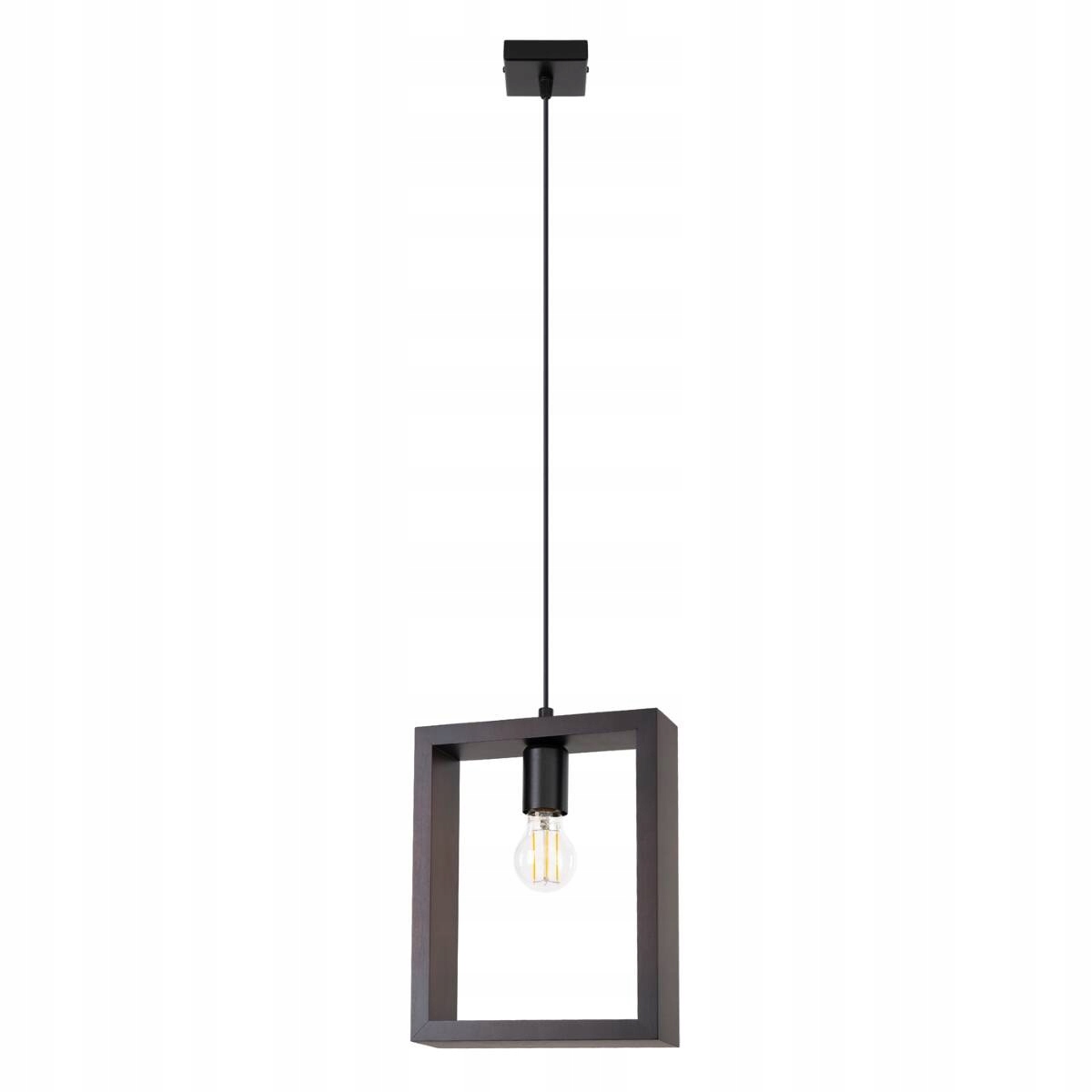 Sollux Závesná lampa čierna drevo Aries E27 15W