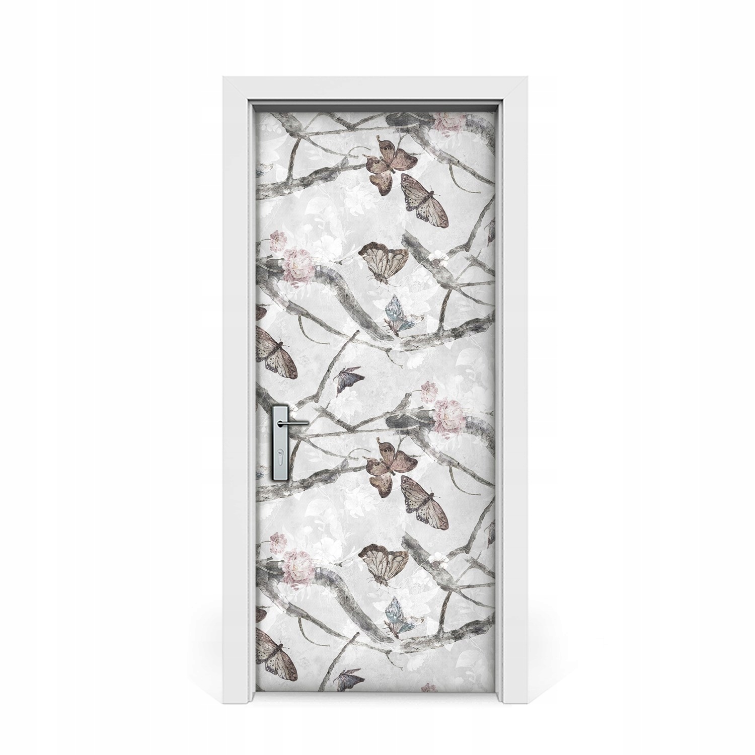 

Okleina naklejka drzwi Motyle na gałęziach 85x205