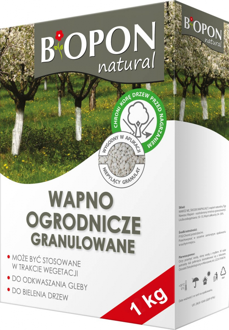 

Biopon Wapno Granulowane Do Trawnika 1KG Nawóz