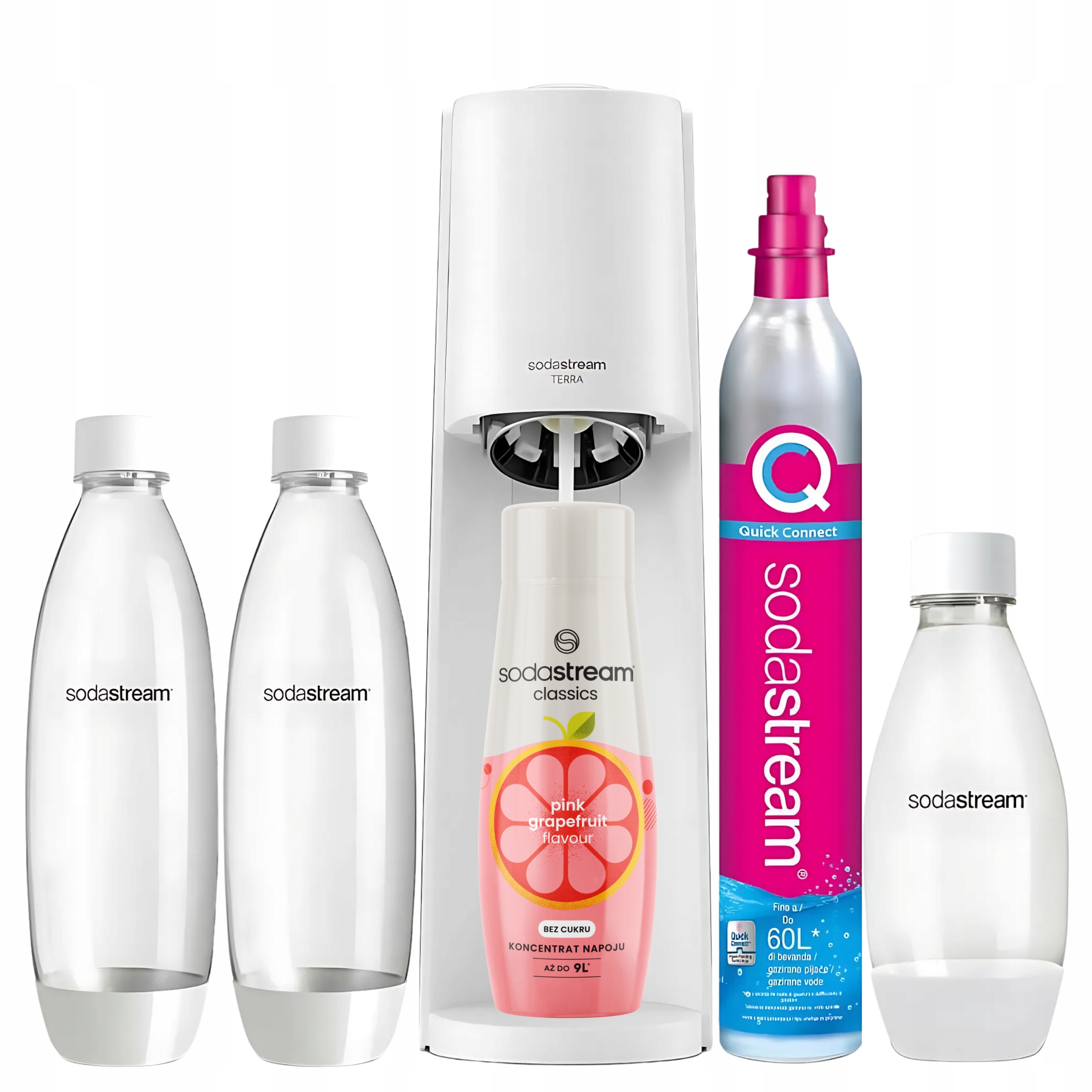 Sodastream Terra saturátor sada 2 fľaštičiek 1 l fľaša 0.5 l grapefruit