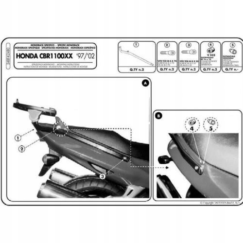 ЦЕНТРАЛЬНЫЙ БАГАЖНИК HONDA CBR 1100XX (97-09)