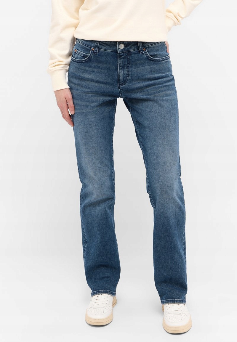 Mustang Džíny S Dlouhými Úzké Nohavice V Tmavém Denimu S Oděrkami 46/32 6FA