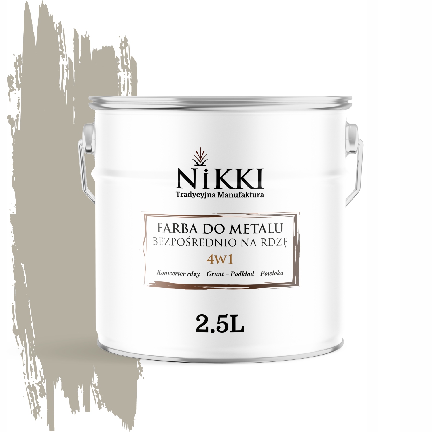 Farba Na Kov Priamo Na Hrdzu 4v1 Pozinkovaná Šedá Béžová Ral 7032 Polomat 2,5L