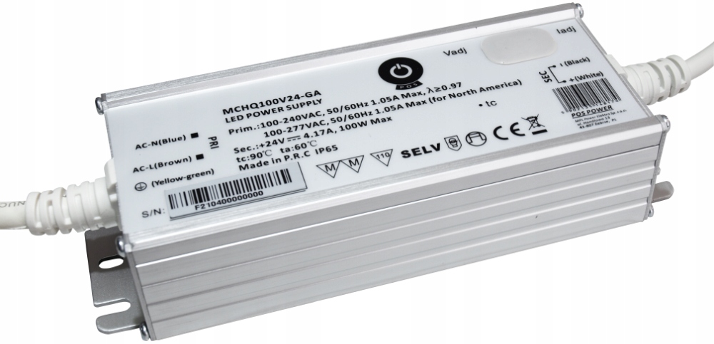 Zasilacz Stałonapięciowy Prądowy Regulowany Led 24V 100W Pfc IP65 Pos Power