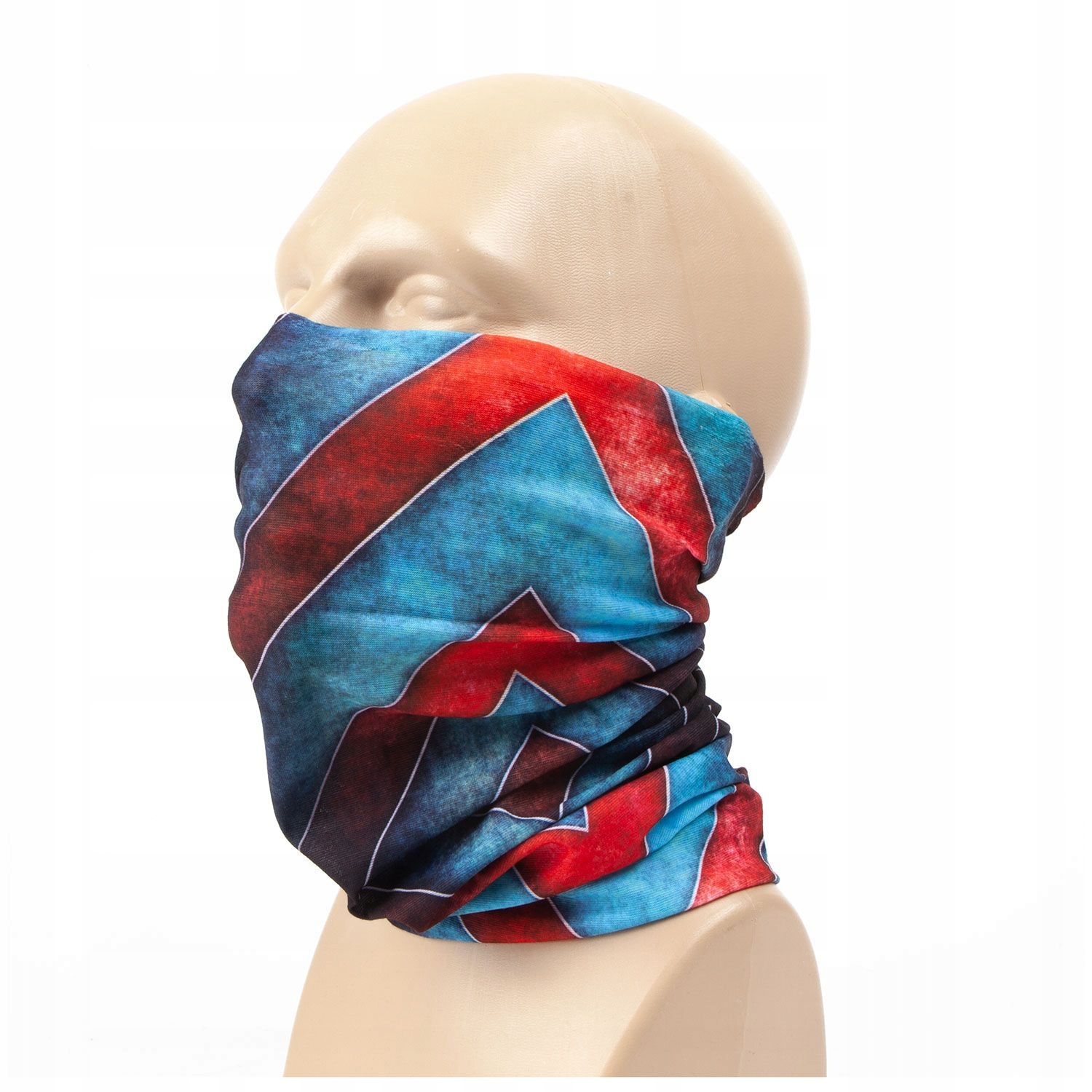 Komin wielofunkcyjny Neck Safe bezszwowy Chusta 48x24cm hex niebieski red