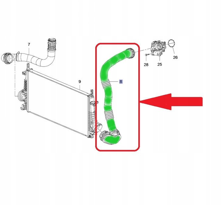 RURA INTERCOOLERA OPEL INSIGNIA 2.0 CDTi 13419442 Producent części Turborury