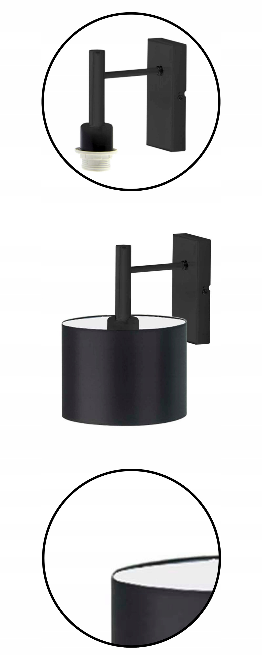 Kinkiet abażur lampa ścienna LED E27 kinkiet ścienny pokój dziecka Długość/wysokość 25 cm