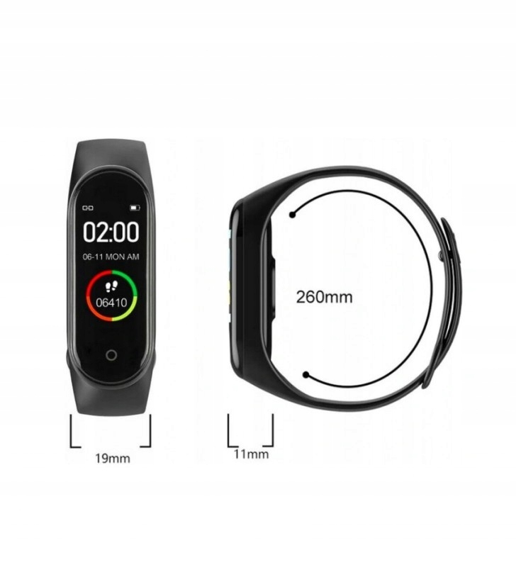 SMARTBAND OPASKA PULSOMETR SMARTWATCH + PASEK Kształt koperty okrągła