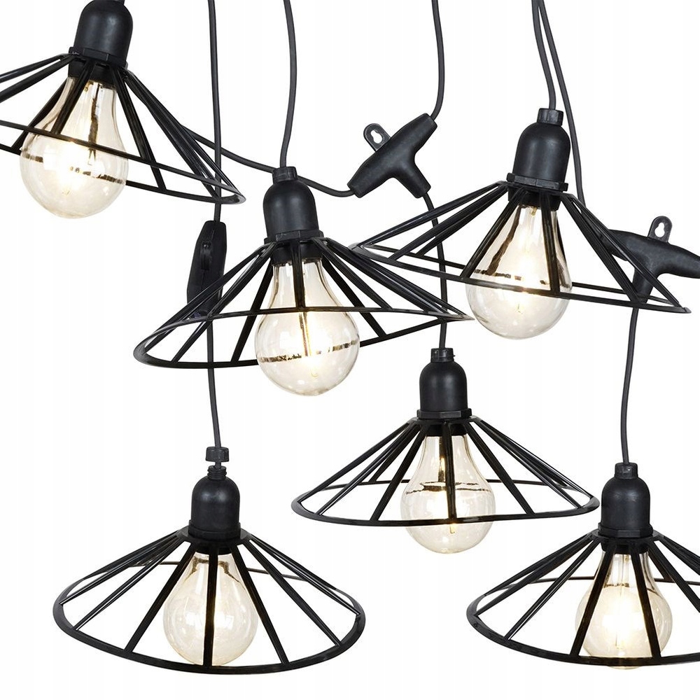 Zahradní Světelná Girlanda Závěsné Lampy Led Žárovky 5,5 M 6 Ks