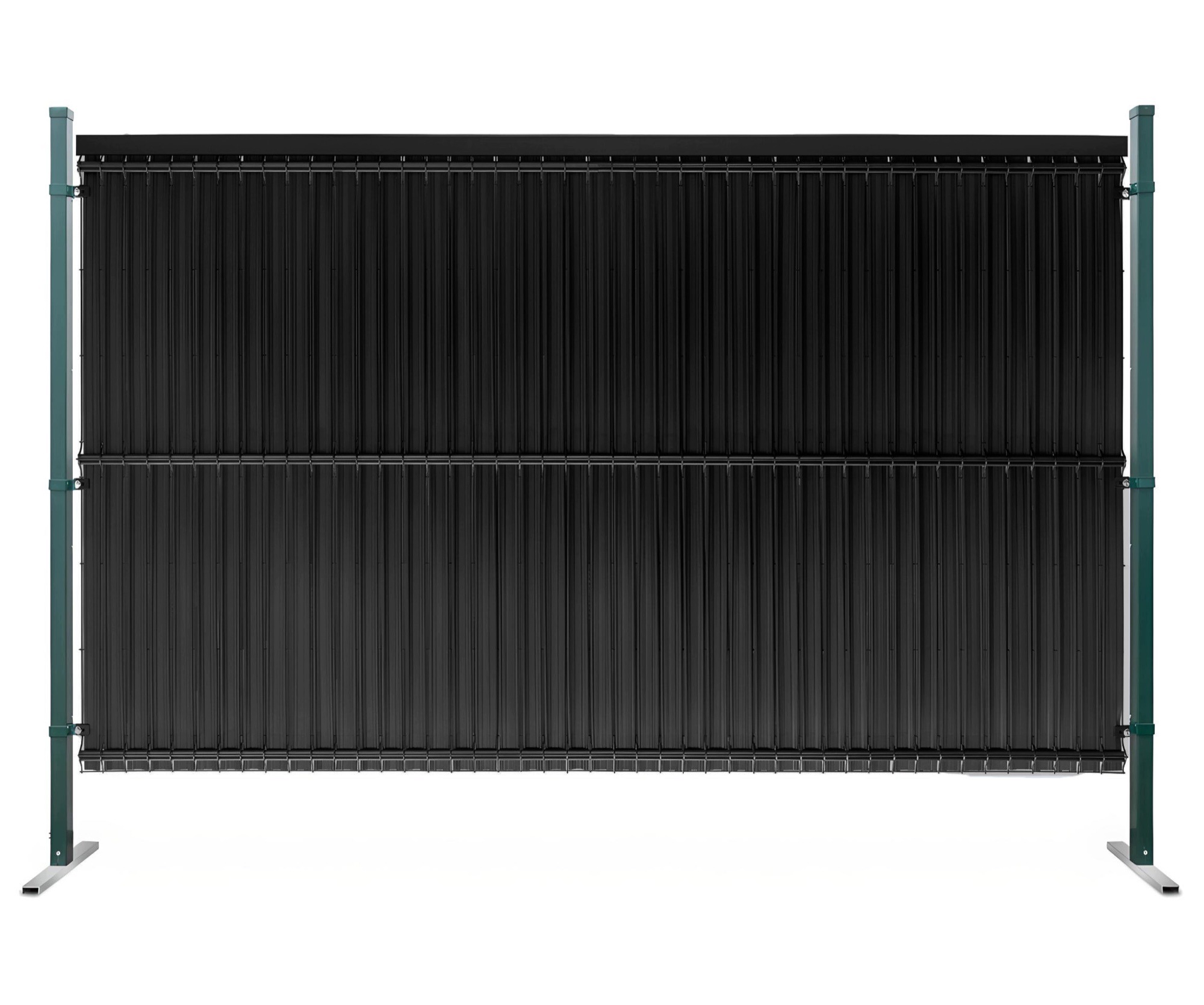 Listwy ogrodzeniowe pionowe wąskie 44-62mm 123x250cm RD04 Czarny