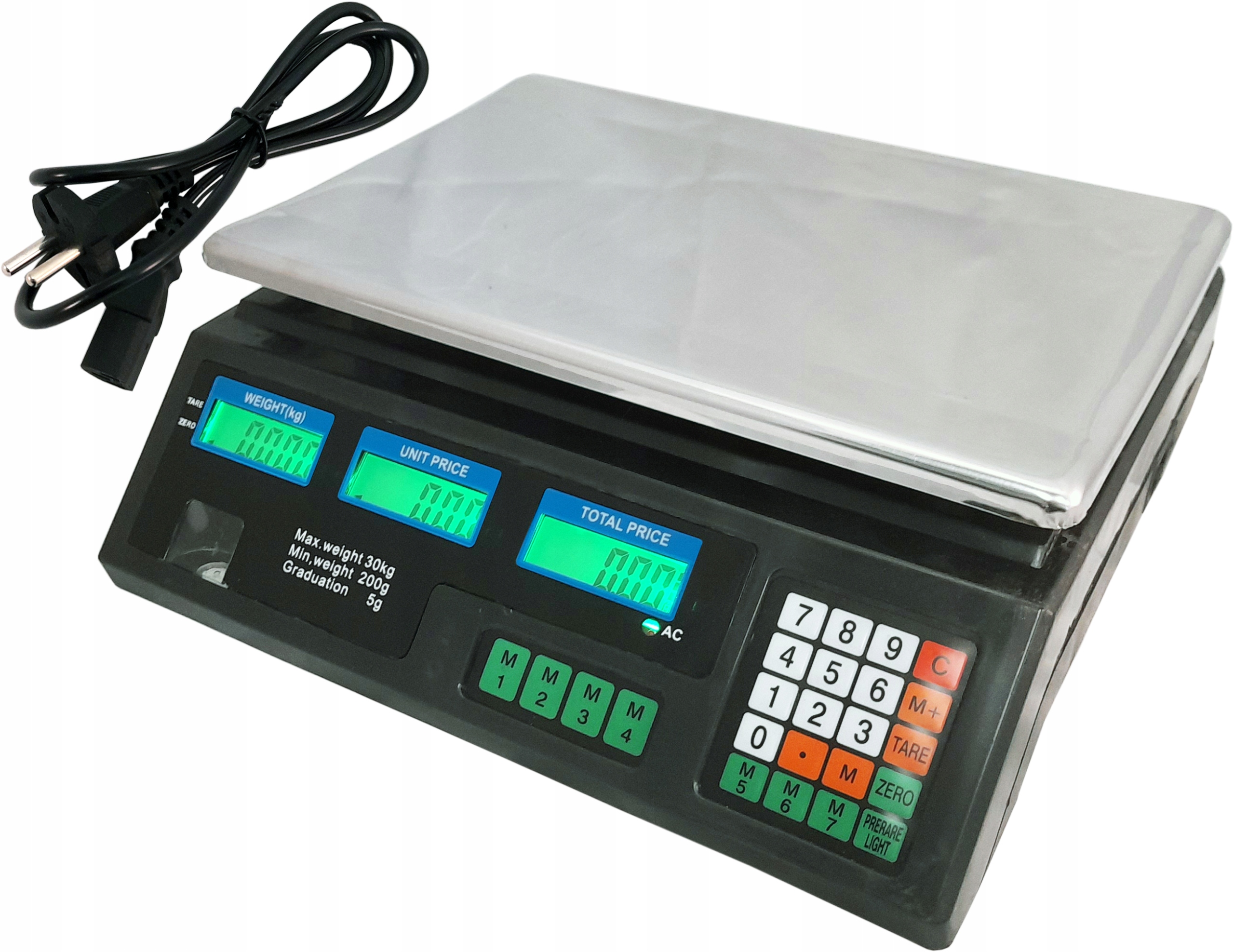

Elektroniczna Waga Sklepowa Kalkulacyjna 30KG
