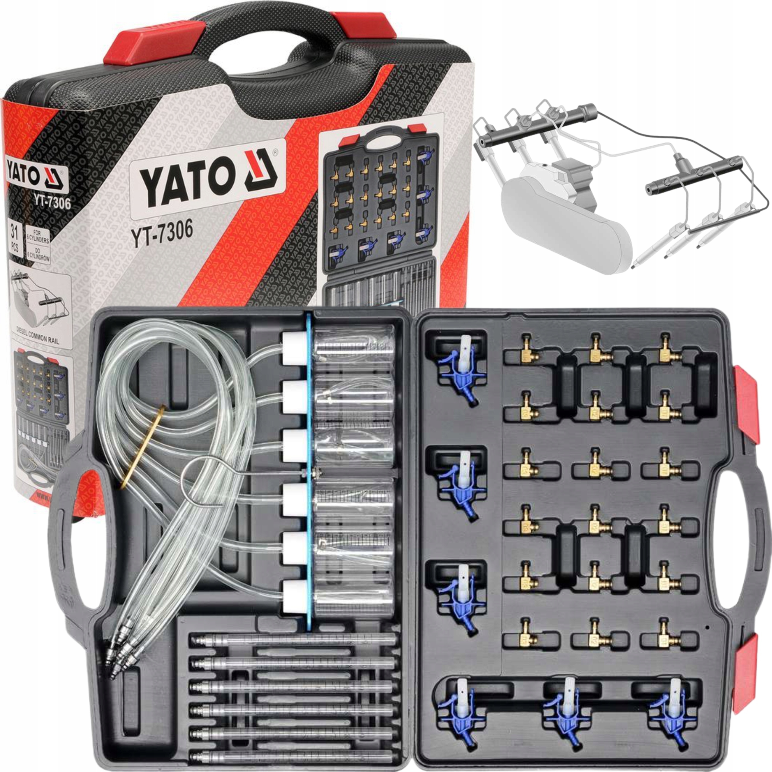 ZESTAW DIAGNOSTYCZNY DO WTRYSKIWACZY YT 7306 YATO