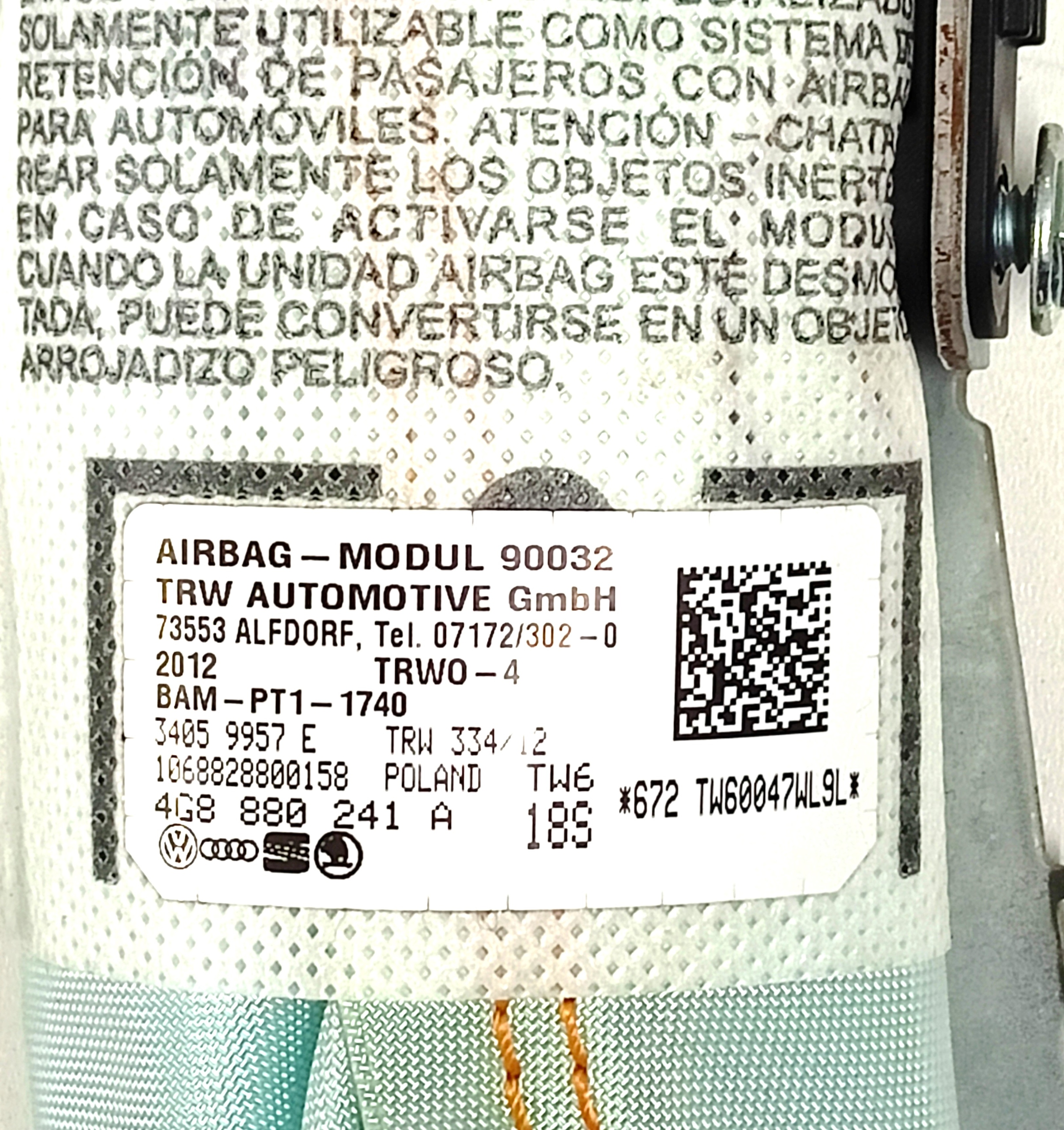 seat airbag left AIR BAG AUDI A7 S7 RS7 OE