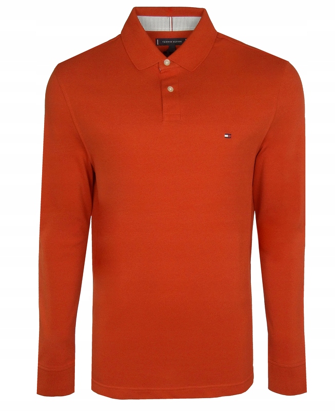 Tommy Hilfiger pánské polo tričko s dlouhým rukávem, červené, XXL
