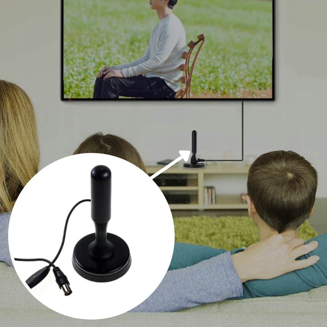 MOCNA ANTENA POKOJOWA DO TELEWIZJI NAZIEMNEJ DVBT2 DO POKOJU DO TELEWIZORA Model antena dvb2 full hd