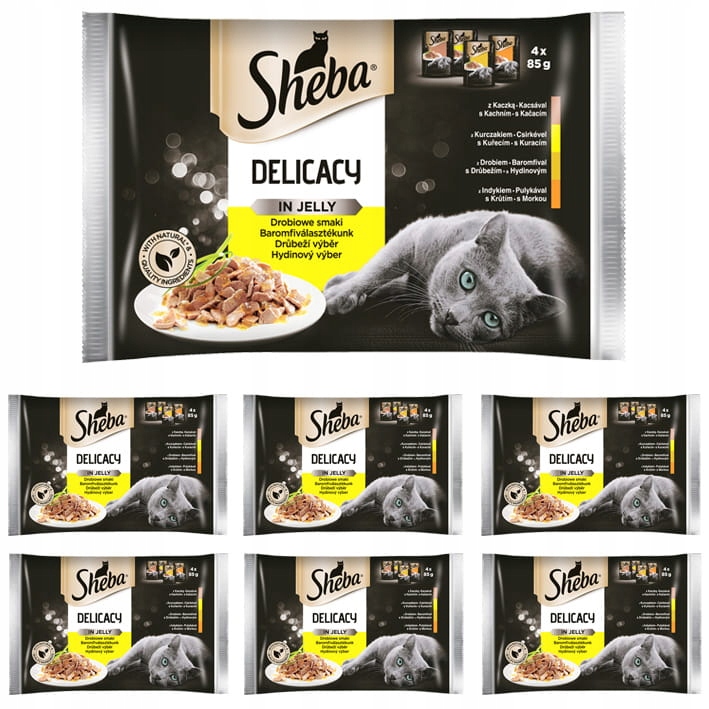 Levně Sheba Delicacy Drůbeží příchutě v želé 32x85 g