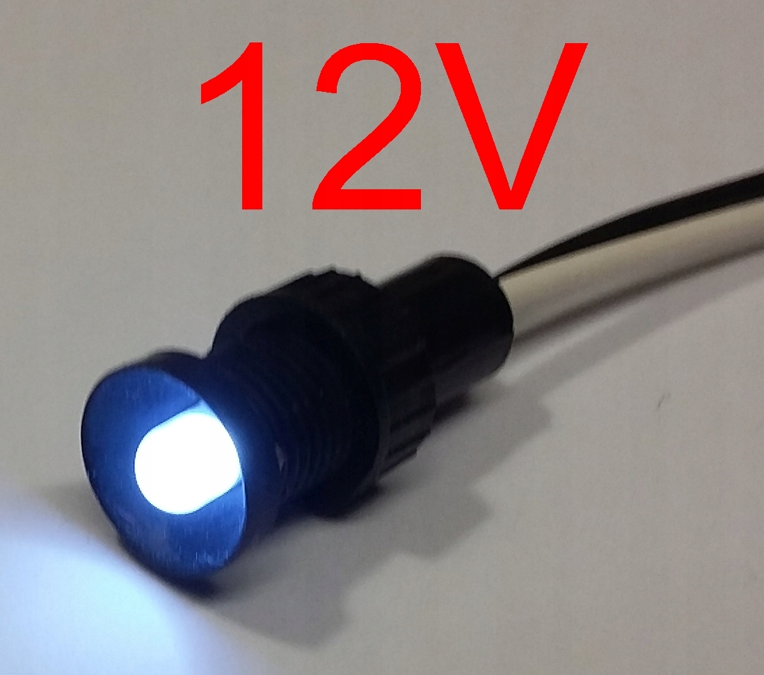 Kontrolka Led migająca biała 12V DC