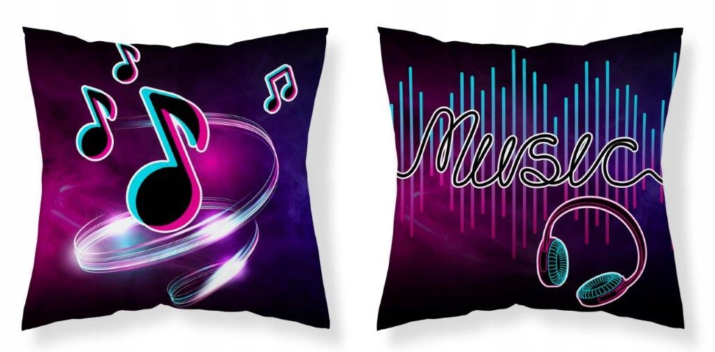 

Poszewka Dwustronna 40x40 Tik Tok Nutka Music