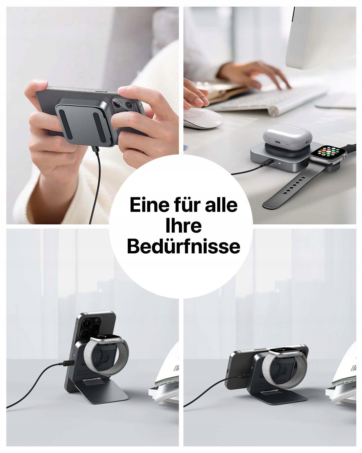MAGSAFE PRZENOŚNA ŁADOWARKA BEZPRZEWODOWA DO IPHONE I APPLE WATCH SZARA — miniatura 7