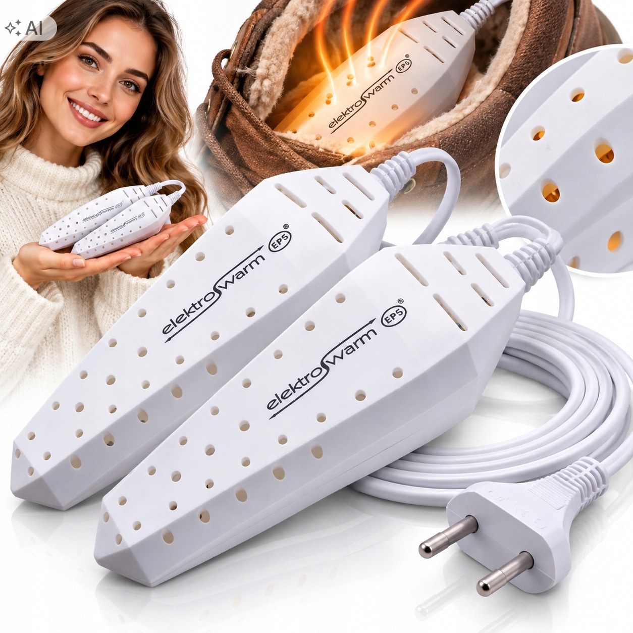 Suszarka Do Butów Z Ozonem Uv Elektryczna Dezynfekcja Obuwia Osuszacz 16W