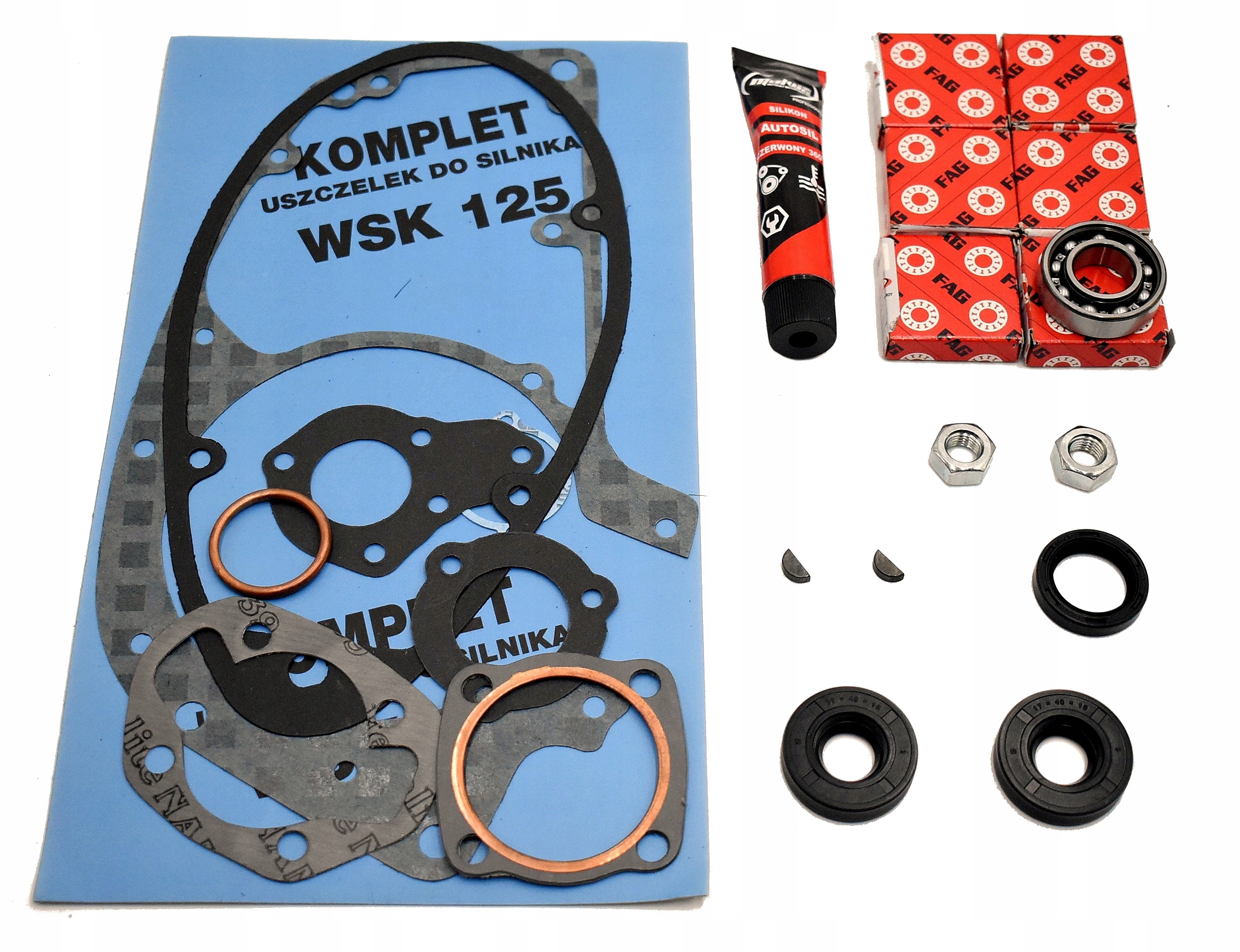 

Komplet Silnika Wsk 125 Łożyska Fag Uszczelki