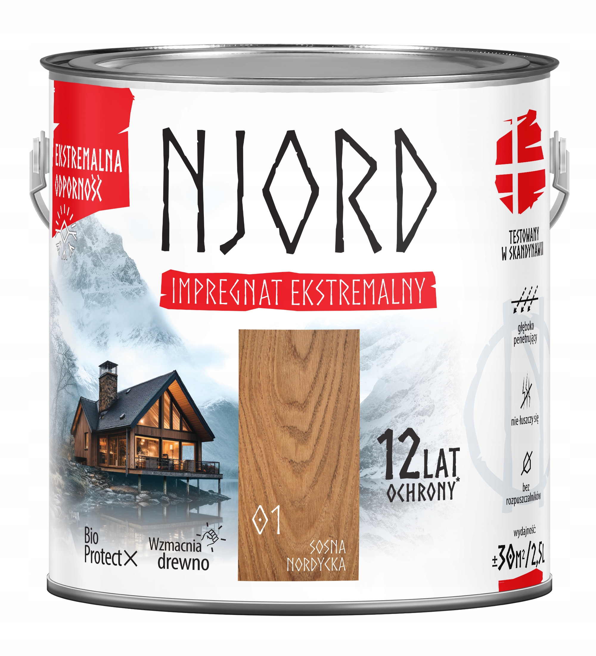 Njord Extrémní Ochranný Impregnát Na Dřevo Borovice 2,5 L