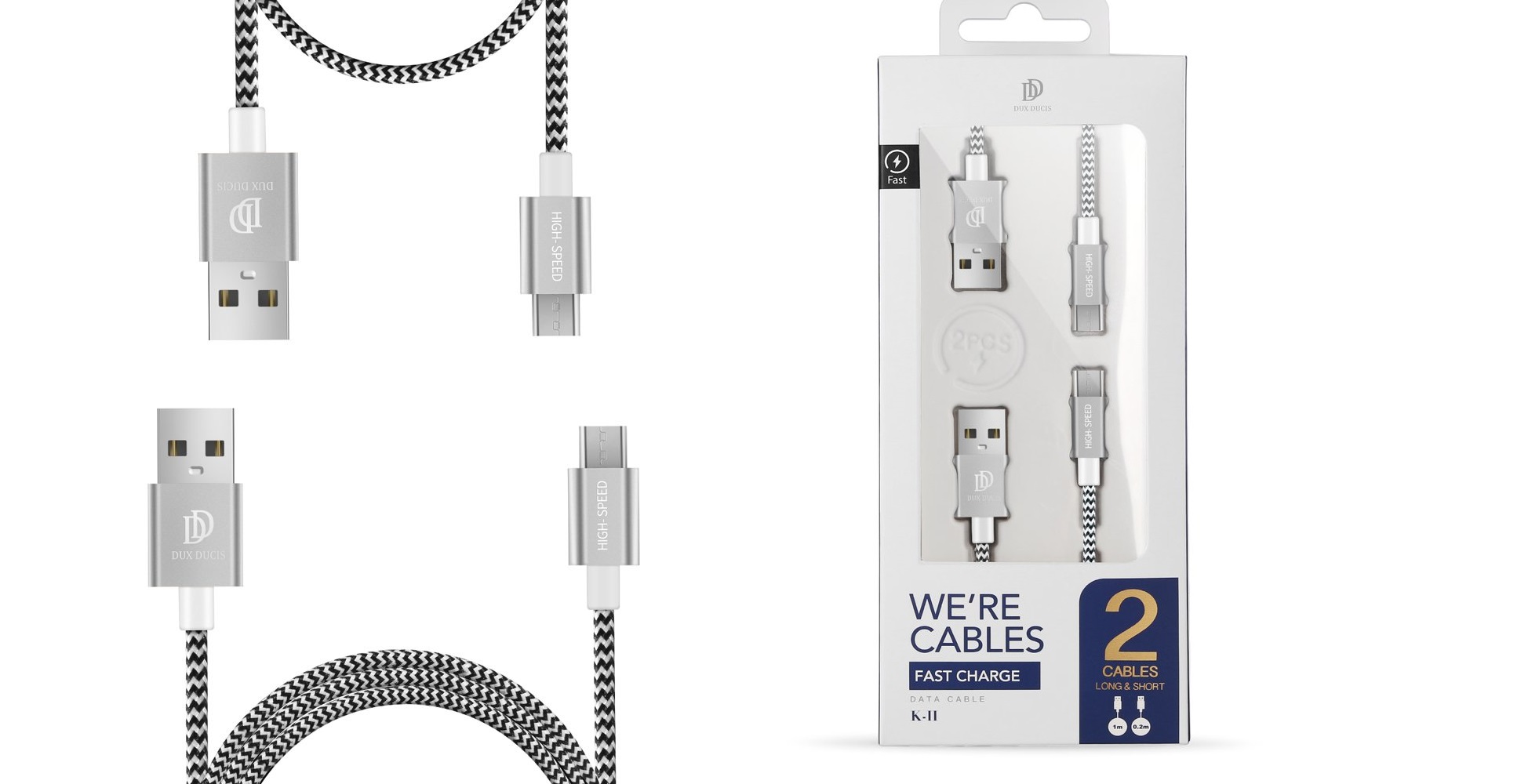 

Super Zestaw 2 kabli nylonowych USB/micro-USB