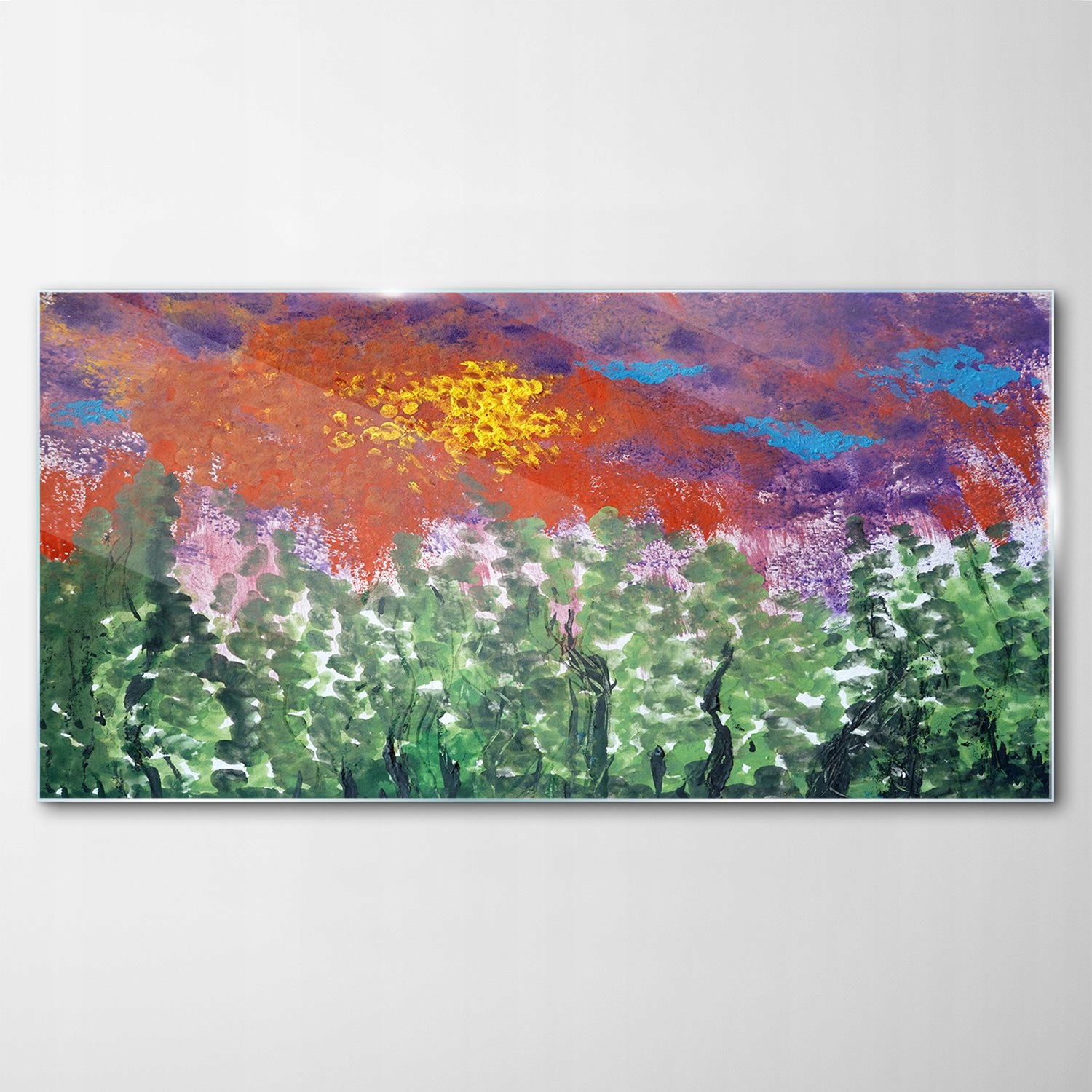 

Obraz Szklany Dekor Krajobraz Łąka Słońce 140x70