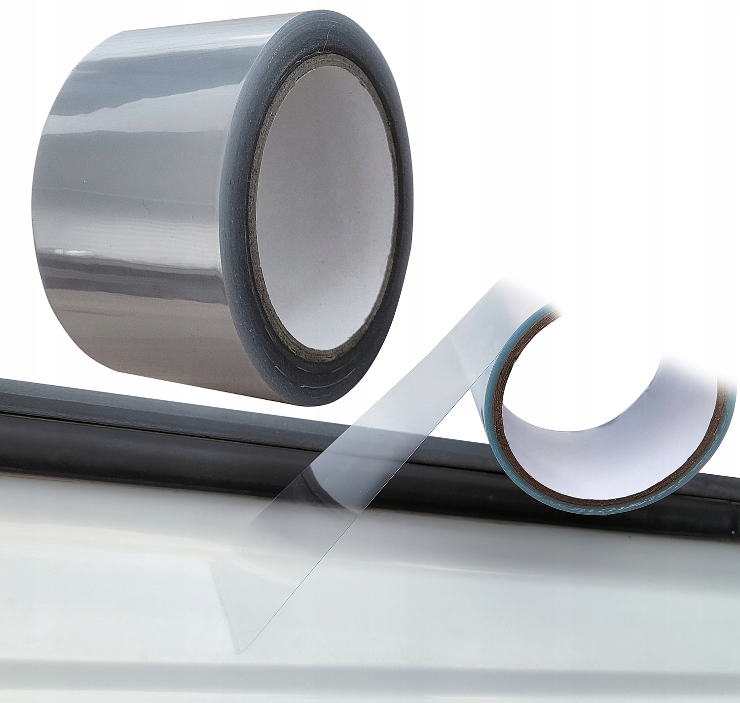 TAŚMA FOLIA Ochronna na PROGI 100mm x 1m GRUBA PPF Kolor bezbarwny