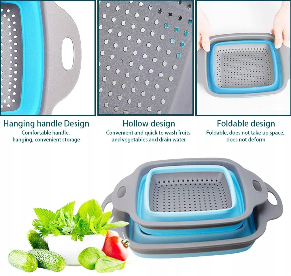 SILIKONOWY DURSZLAK CEDZAK SITKO SKŁADANY OCIEKACZ Materiał silikon