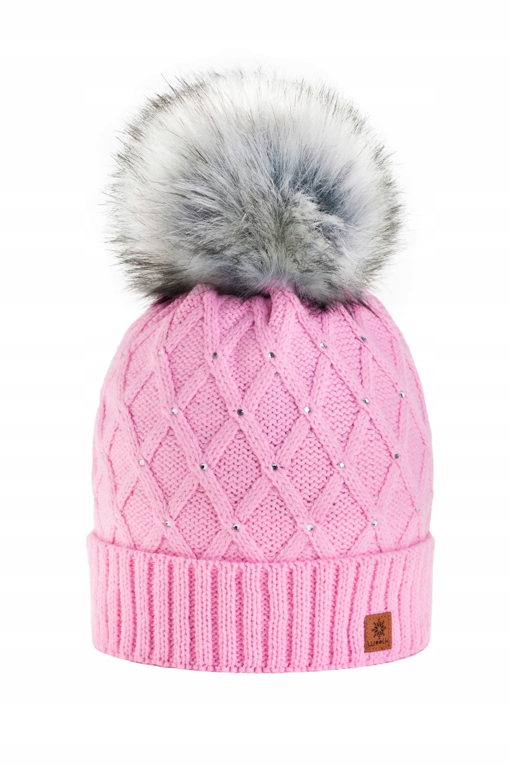

Zimowa Czapka Ciepła pompon i polar Woolk Crystal