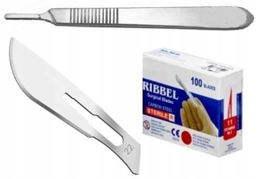

Skalpel Nóż Chirurgiczny Ribbel 22 100szt Uchwyt