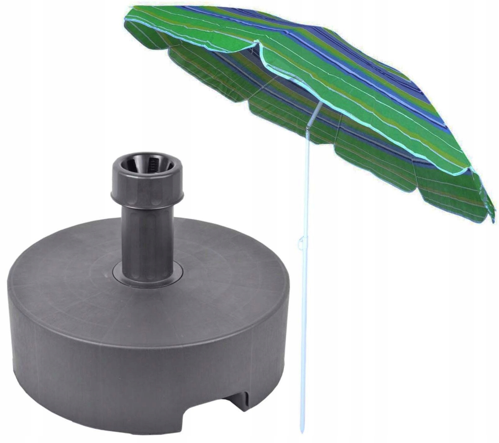 Duży Parasol Ogrodowy Plażowy Zielony 180 cm Zielona Podstawa