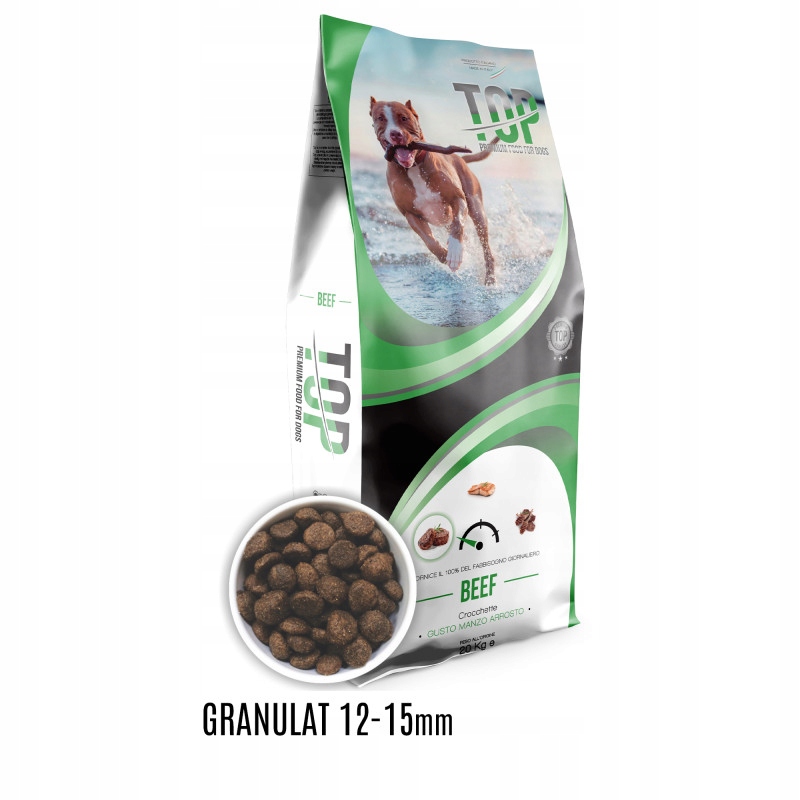 Levně Top Premium Food Dospělý pes hovězí maso M/L 20 kg