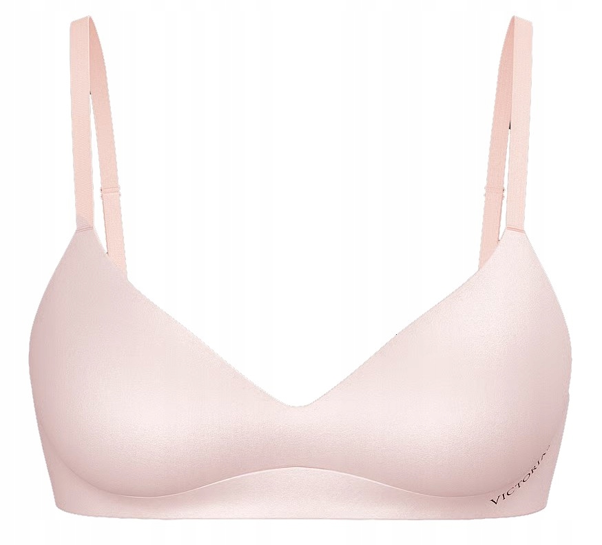 Lehce vyztužená podprsenka bez kostic Victoria's Secret světle růžová M