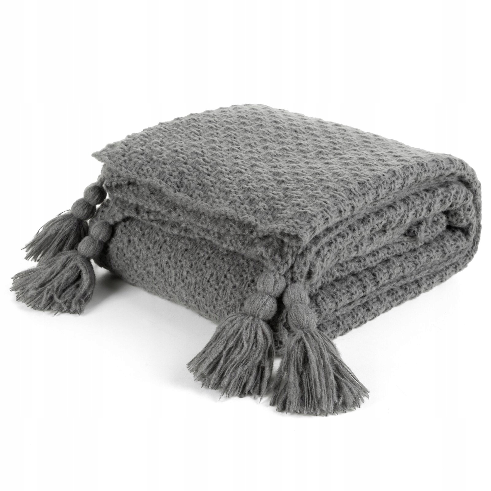 Deka Pled 3 130x170 cm grafitové třásně pléd přehoz na postel pohovka měkký