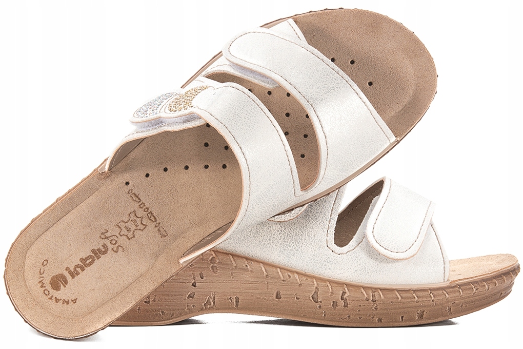 

Inblu 26-75 Klapki Damskie Soft Koturn białe 40