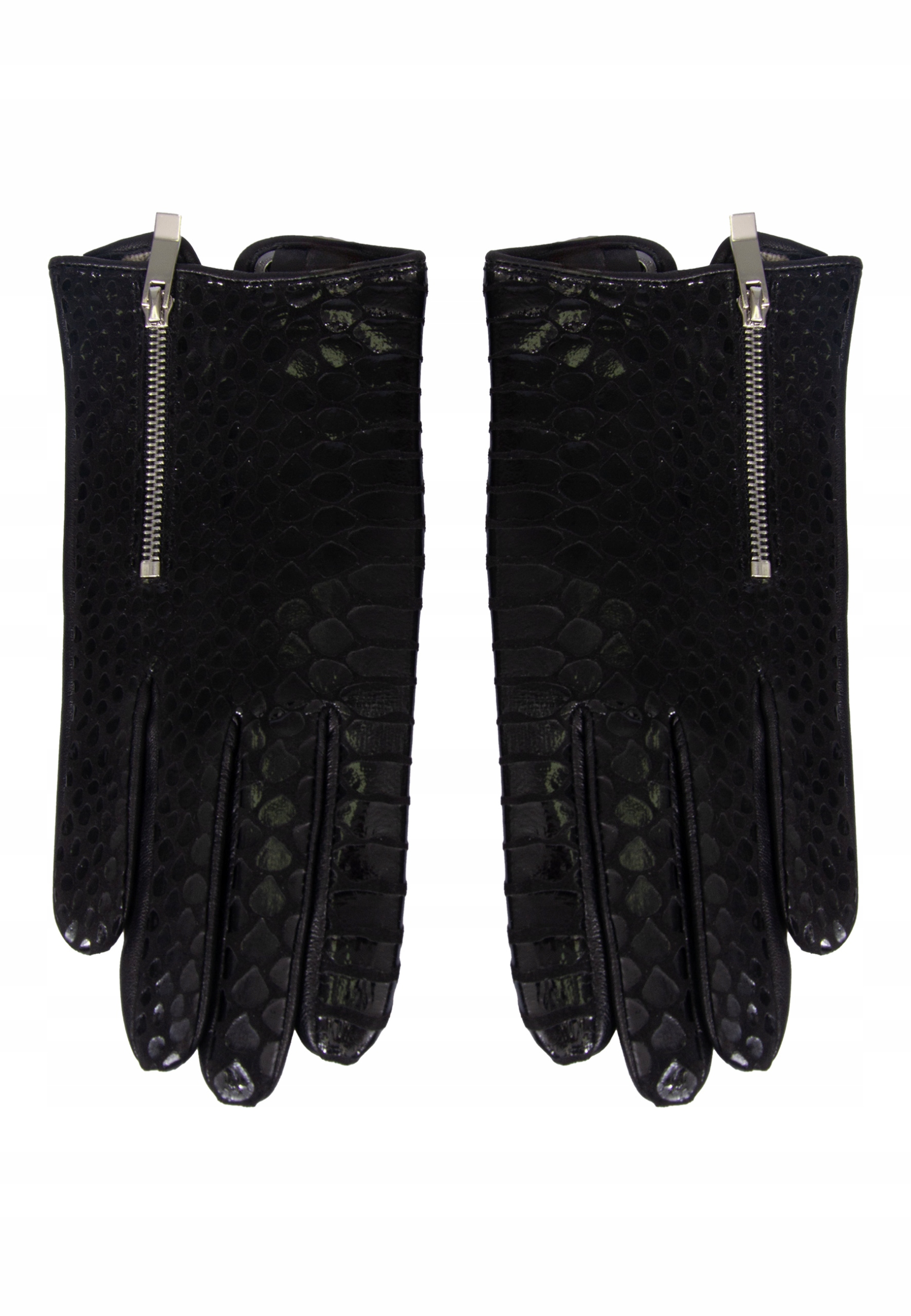 Dámské kožené zimní zateplené rukavice klasické, elegantní, černé