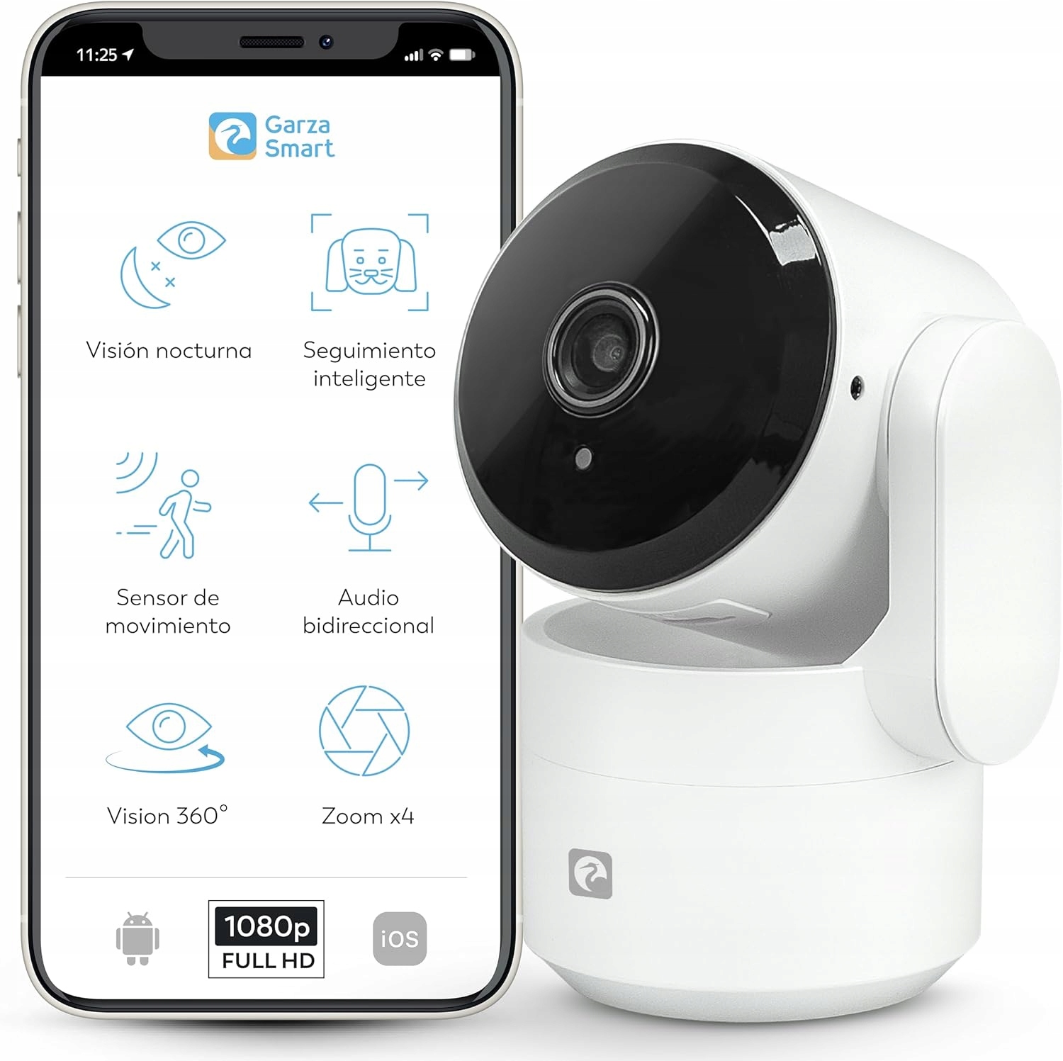 Garza Smart Indoor 360° kamera monitorująca zoom Ip WiFi ruch noc 1080HD
