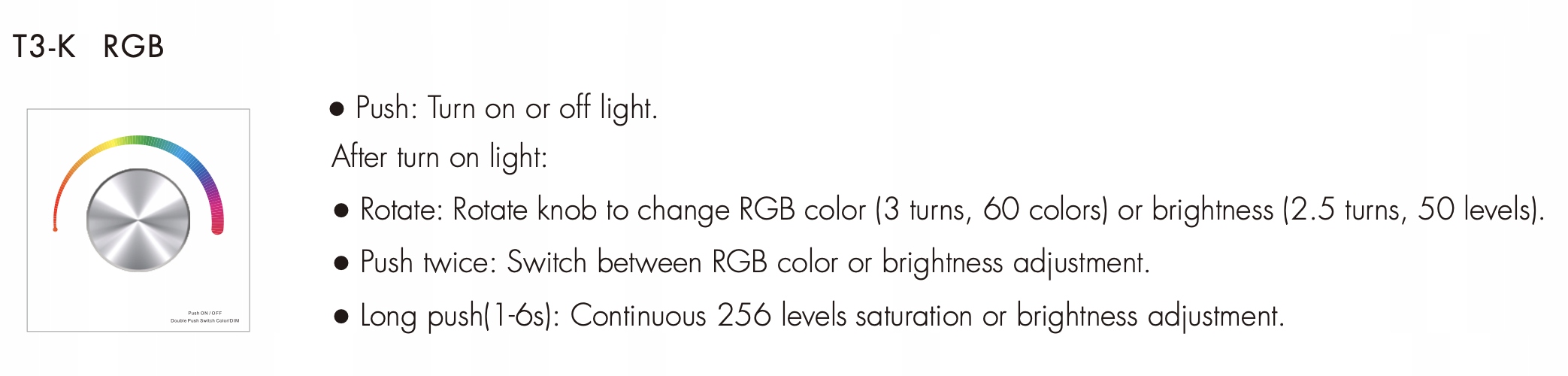T3-K(B) Panel RF LED RGB obrotowy 1-Strefowy Marka Skydance