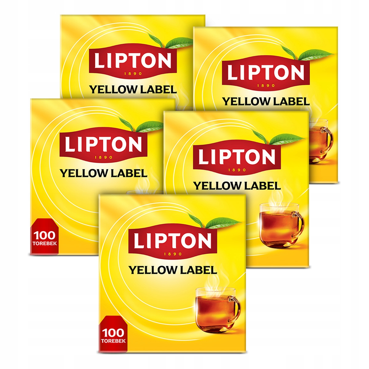 Zestaw Lipton Herbata czarna ekspresowa Yellow Label 5x100 torebek 1000g