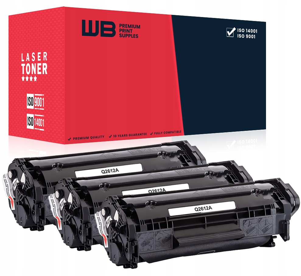 

3x toner do Hp Laserjet 1020 1022 1022N Q2612A